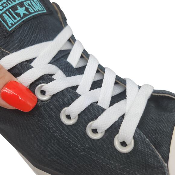 Converse All Star Mens 10 Black Blue Turquoise Low Tops Grunge Punk Hipster - Picture 12 of 16